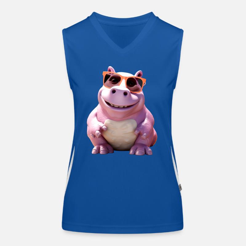 Nilpferd Flusspferd Papa Hippopotamus Cooles Hippo Funktionelles Kontrast-Tank Top für Frauen