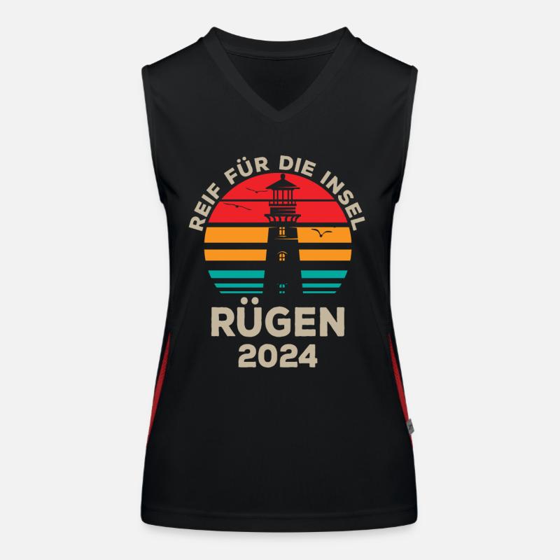 Rügen 2024 – Idyllic Island View Design Women's Functional Contrast Tank Top