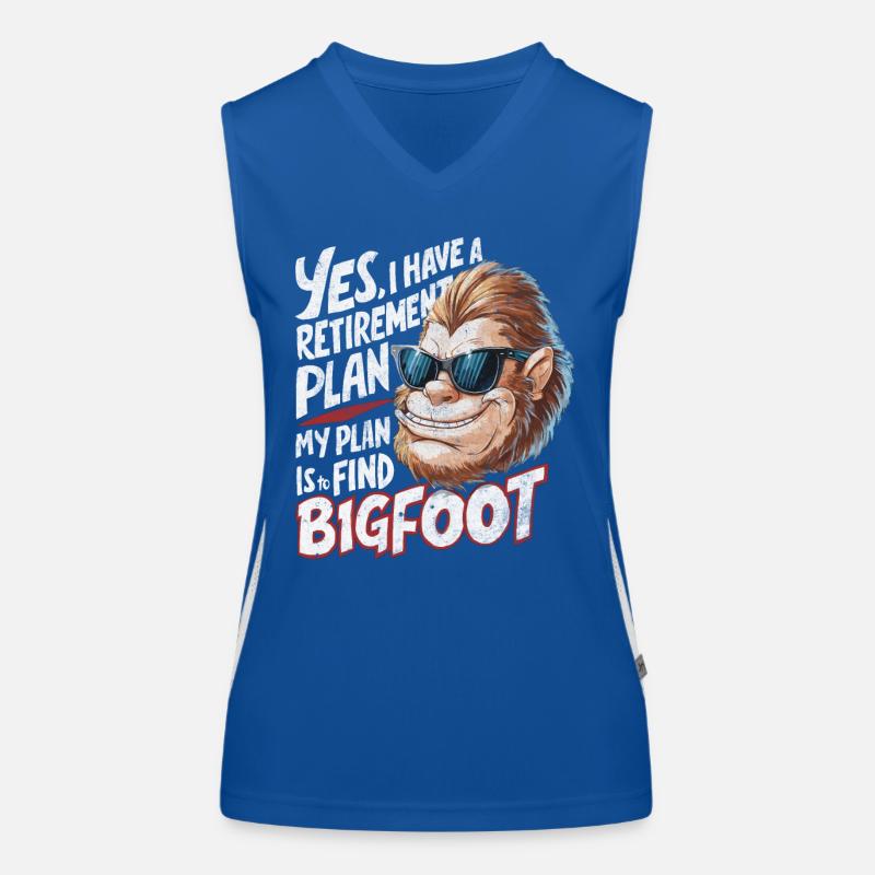 Bigfoot Rente Plan Witziges Bigfoot Renten Tshirt Funktionelles Kontrast-Tank Top für Frauen