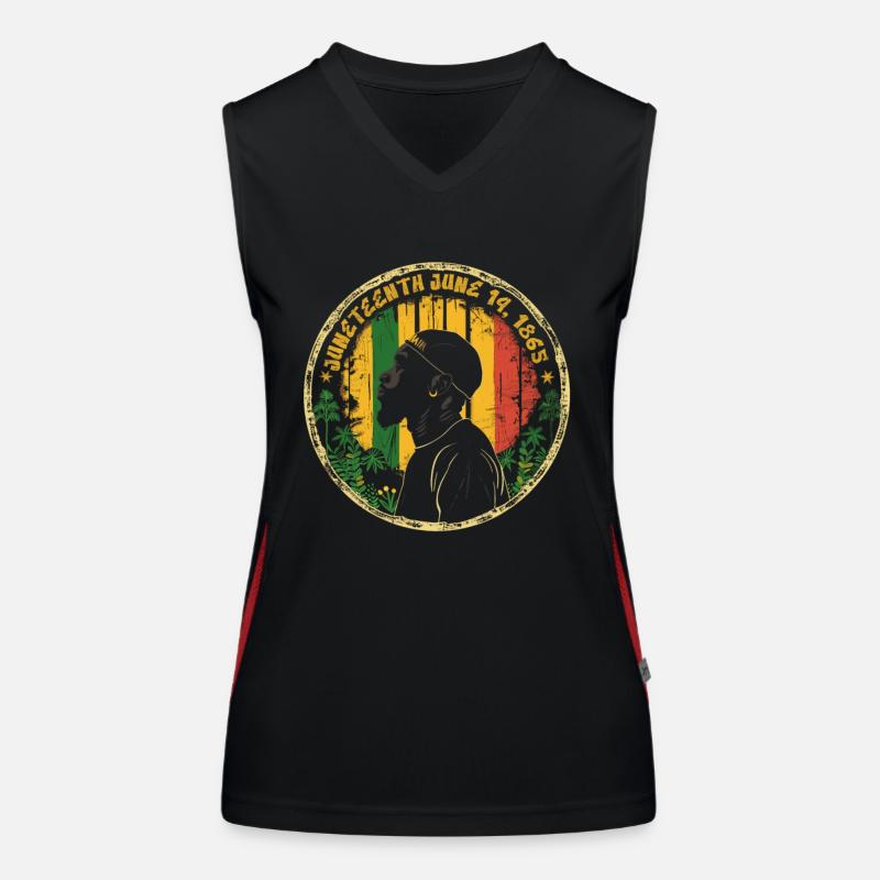 Juneteenth Vintage tshirt Design Women's Functional Contrast Tank Top