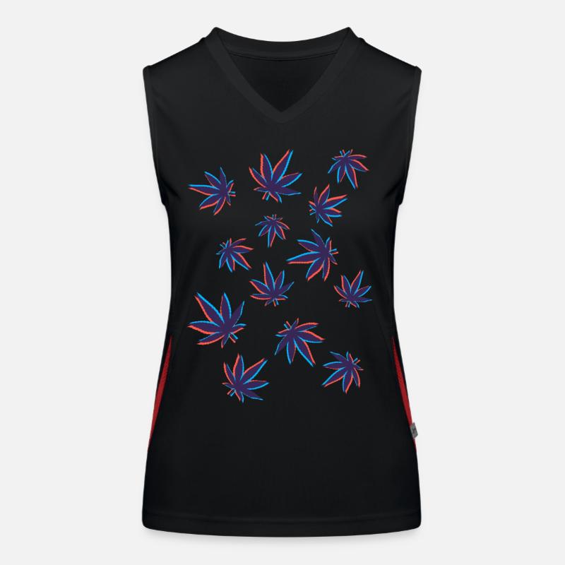 Feuilles de chanvre Feuilles de cannabis 3D Débardeur respirant contrasté Femme
