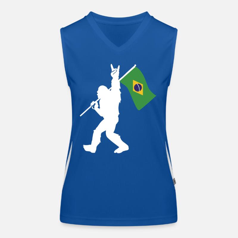 Bigfoot avec drapeau brésilien Débardeur respirant contrasté Femme