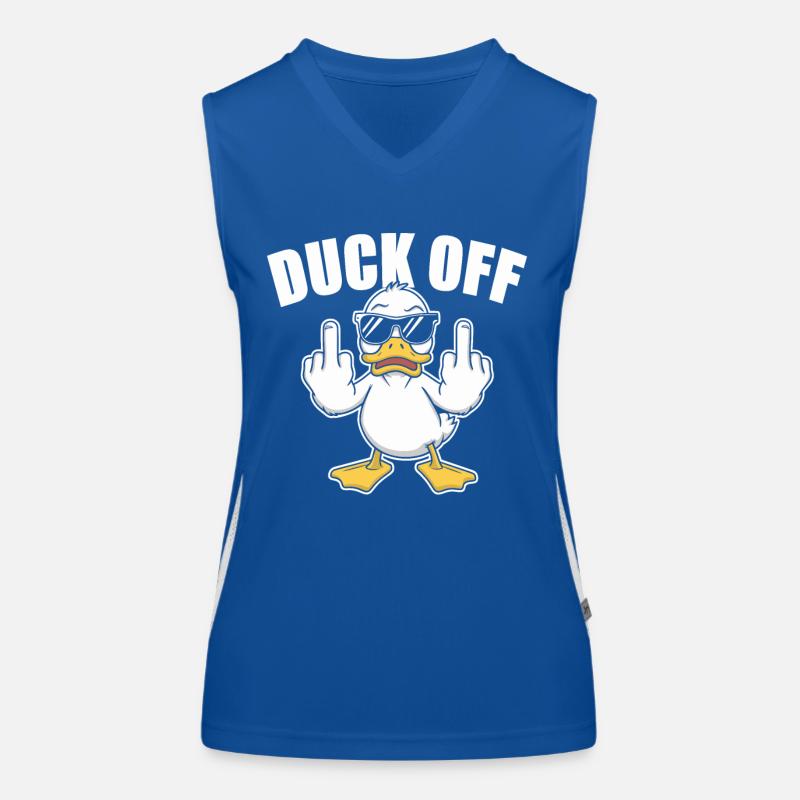 Duck Off Funny Duck Design Women's Functional Contrast Tank Top