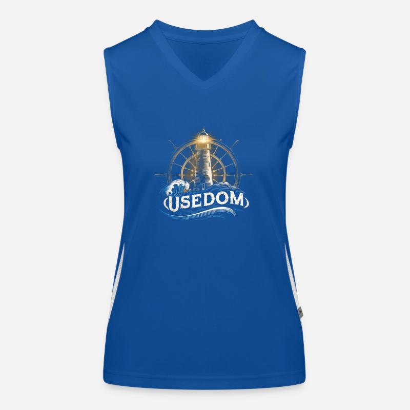 Usedom design with lighthouse Women's Functional Contrast Tank Top