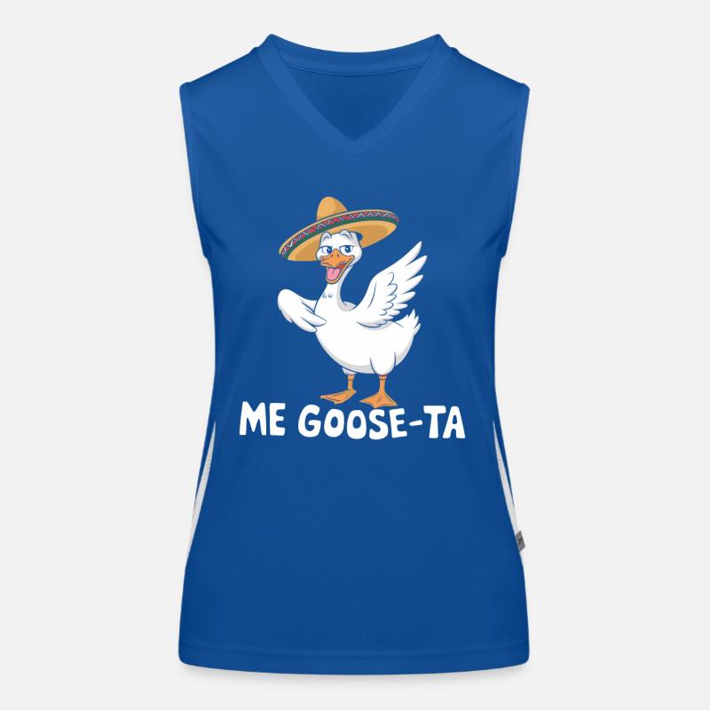 Me Goose-ta Funny Goose in Sombrero Design Women's Functional Contrast Tank Top