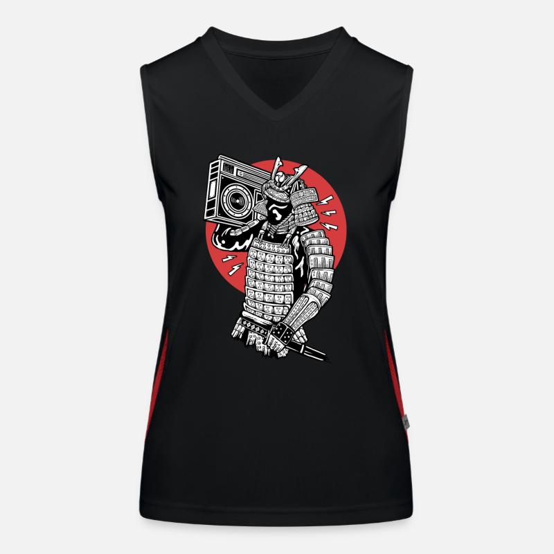 Cultura Pop Aamurai boombox Top sportivo da donna in contrasto cromatico