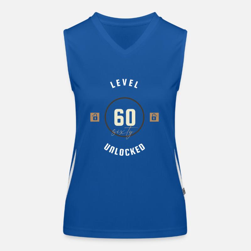 60. Geburtstag Level sixty unlocked, Geschenk Funktionelles Kontrast-Tank Top für Frauen