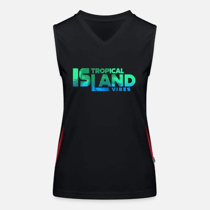 Tropical Island Vibes Gradient Text Funktionelles Kontrast-Tank Top für Frauen
