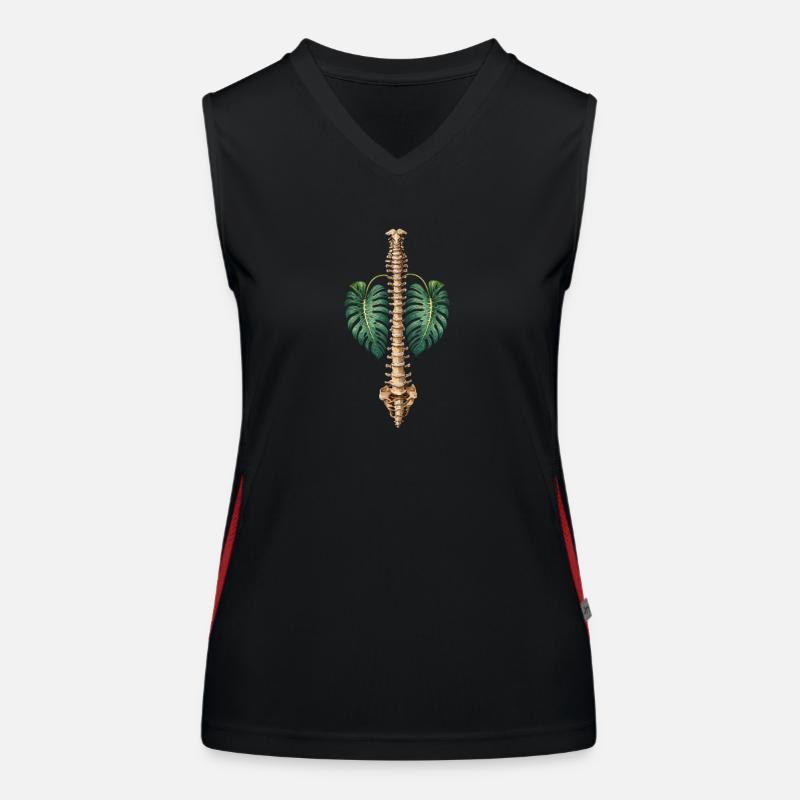Botanische Anatomie der Wirbelsäule und der Monstera Funktionelles Kontrast-Tank Top für Frauen
