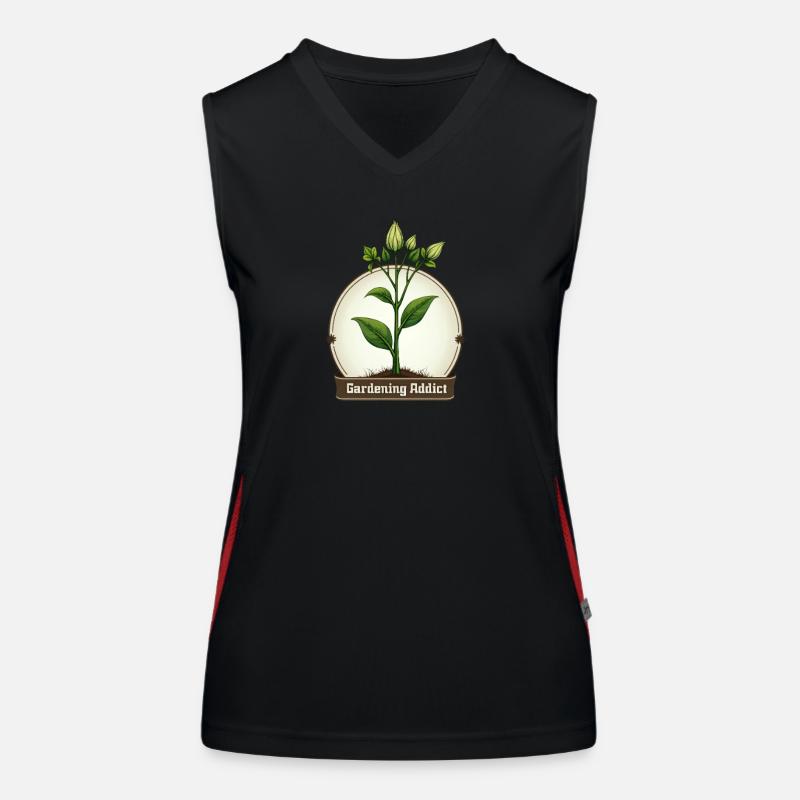 Gartensüchtiger Pflanze Emblem Funktionelles Kontrast-Tank Top für Frauen