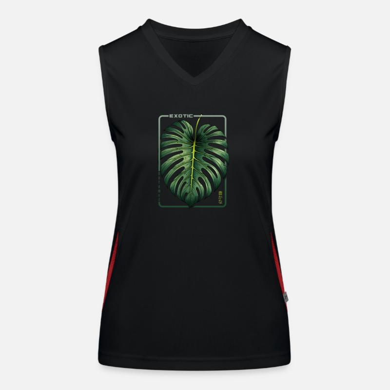 Exotic Abundance Monstera Leaf Women's Functional Contrast Tank Top