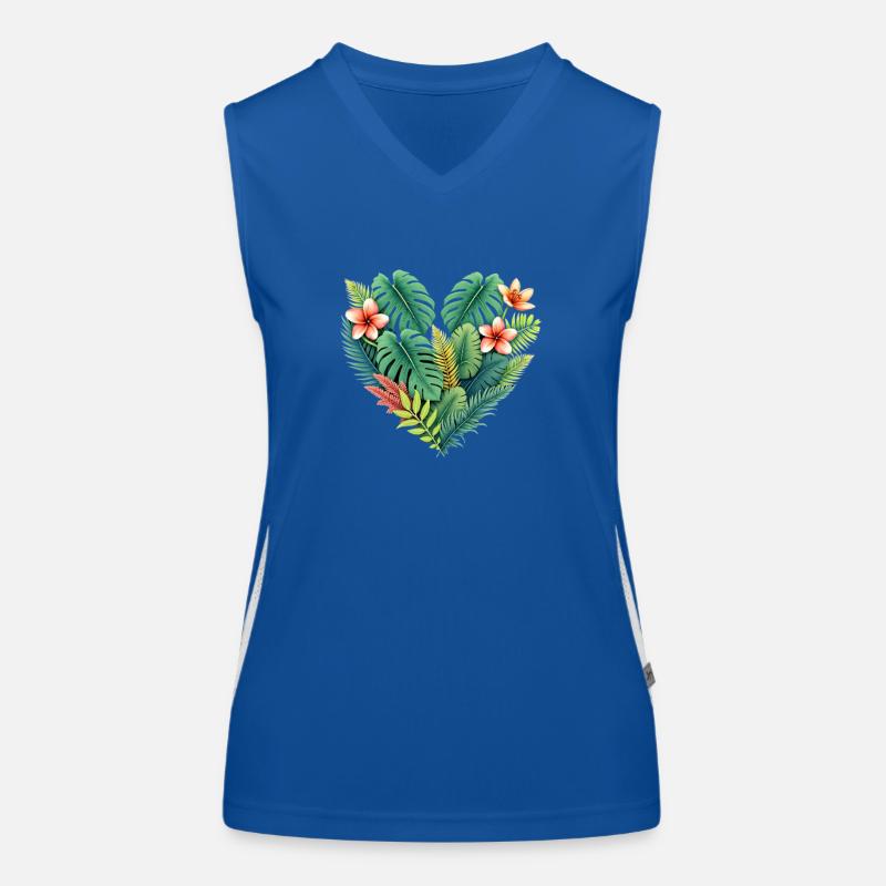 Lush Tropical Heart Bloom Women's Functional Contrast Tank Top