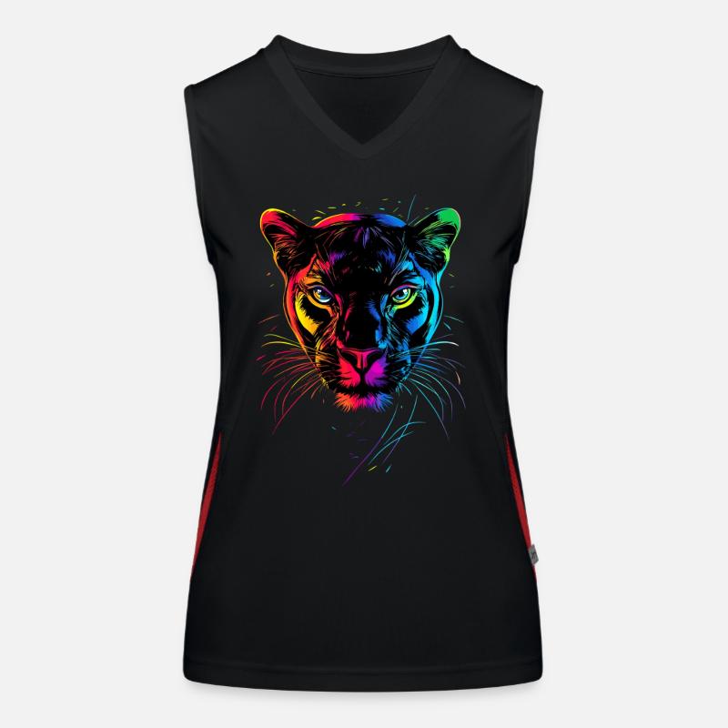 Panther Leopard Raubkatze Süße Großkatze Panter Funktionelles Kontrast-Tank Top für Frauen