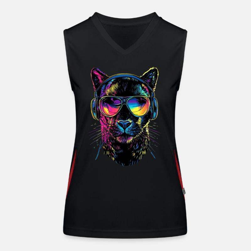 Panther Leopard Raubkatze Süße Großkatze Panter Funktionelles Kontrast-Tank Top für Frauen