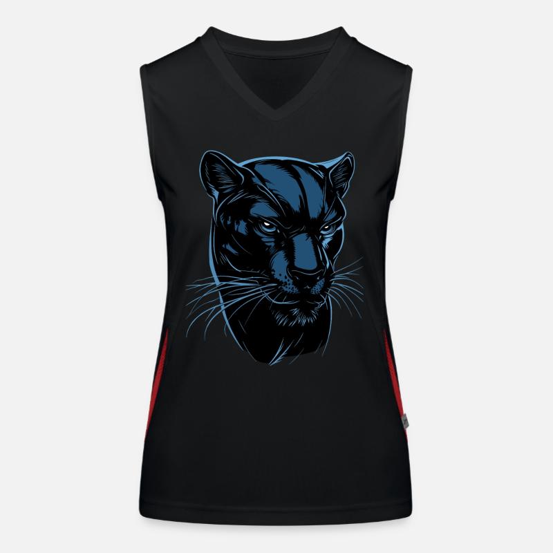 Panther Leopard Big Cat Cute Big Cat Panter Women's Functional Contrast Tank Top