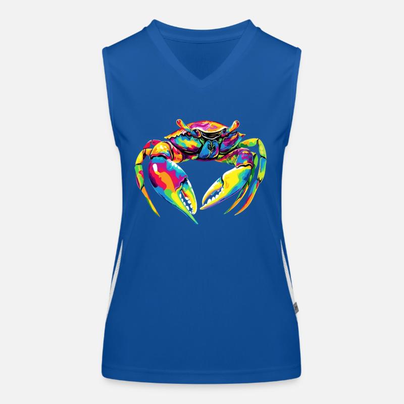 Krebs Krabbe Krebstiere Crab Strandkrabbe Krebse Funktionelles Kontrast-Tank Top für Frauen