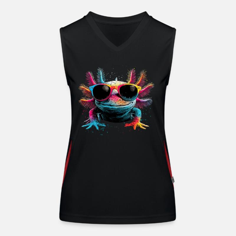 Axolotl Petite queue de triton Queue mignon Axolotl Débardeur respirant contrasté Femme