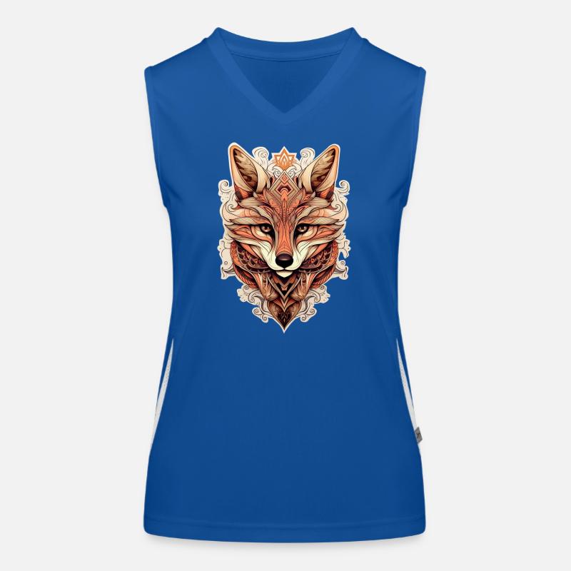 Fuchs Ornamenteler Stil - Boho Funktionelles Kontrast-Tank Top für Frauen