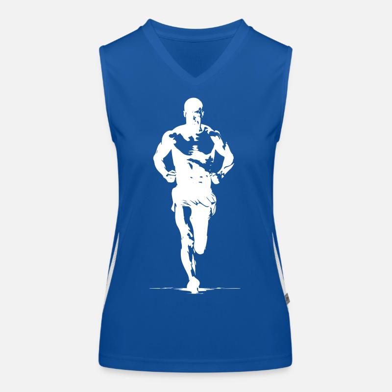 Marathon Runner Sketch Women's Functional Contrast Tank Top