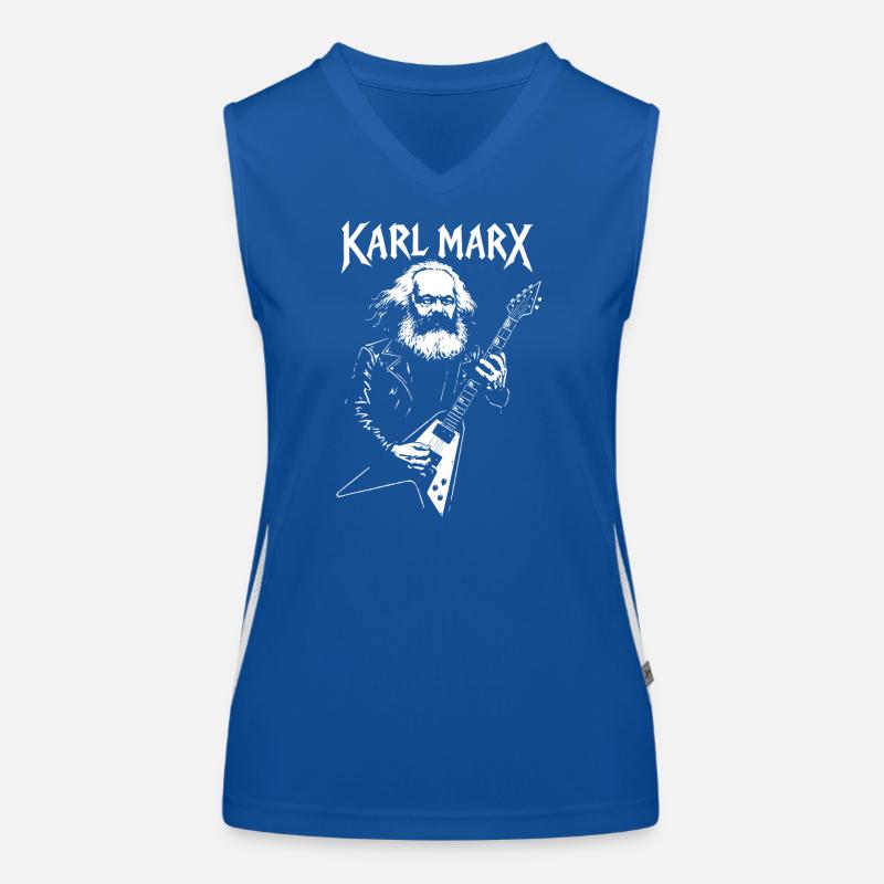 Philosopher Karl Marx Rock Portrait Women's Functional Contrast Tank Top