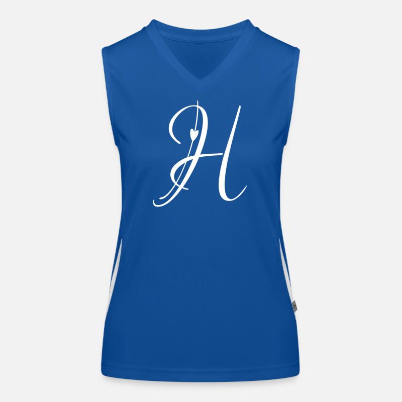 Buchstabe H Initiale Alphabet Monogramm Taschenfläche Funktionelles Kontrast-Tank Top für Frauen