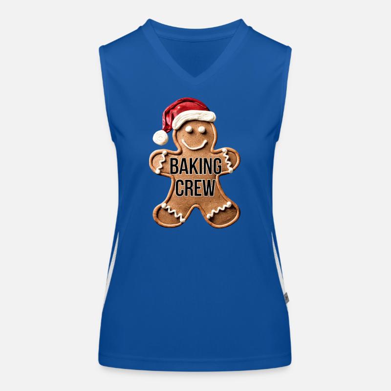 Baking Crew Gingerbread Man Christmas Baking Women's Functional Contrast Tank Top