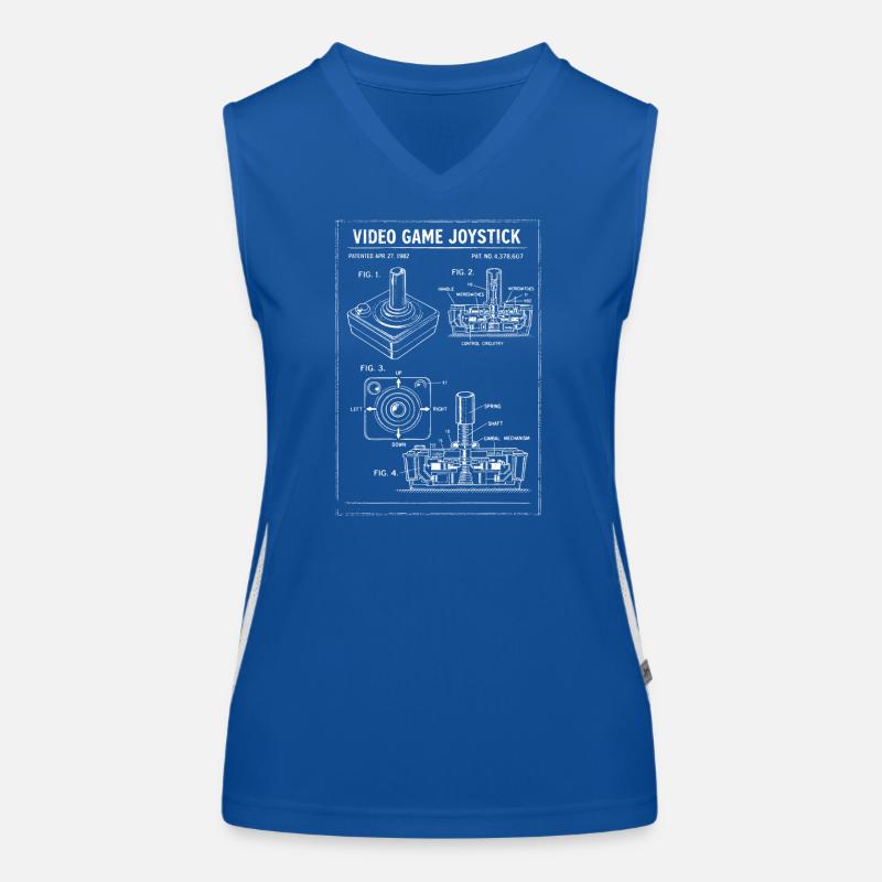 Retro Joystick Blueprint Women's Functional Contrast Tank Top