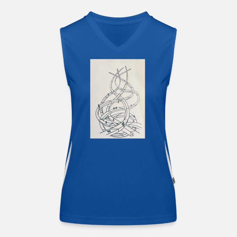Loop labyrinth of paths Women's Functional Contrast Tank Top