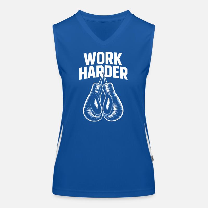 Work härter – Cool Boxing Motivations-Tee Funktionelles Kontrast-Tank Top für Frauen