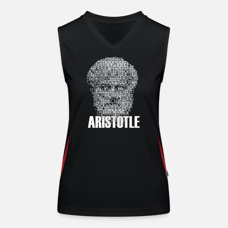 Pixel Aristotle Head Mosaic Women's Functional Contrast Tank Top