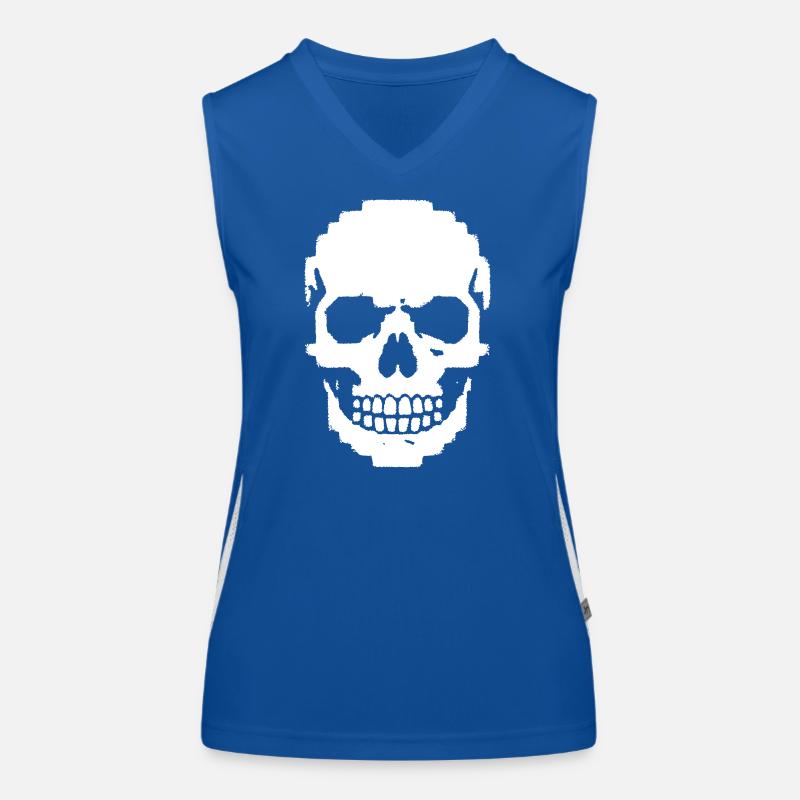 Pixel Totenkopf Schädel 8-Bit Funktionelles Kontrast-Tank Top für Frauen
