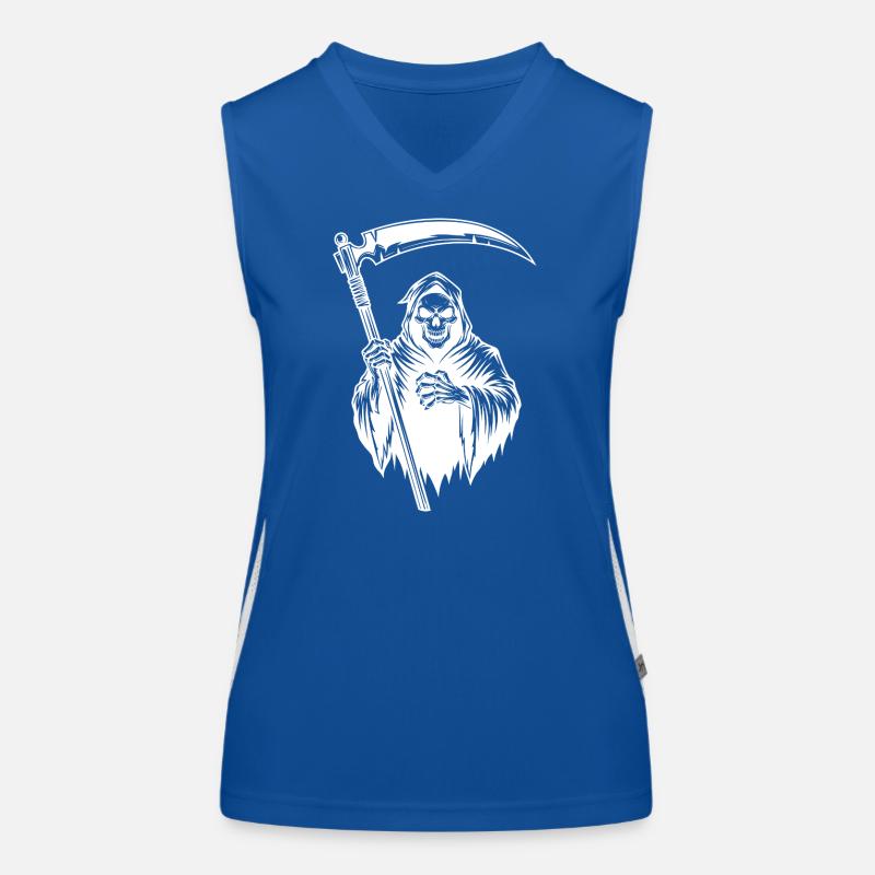 Der Sensenmann Reaper Design Skull Version Funktionelles Kontrast-Tank Top für Frauen