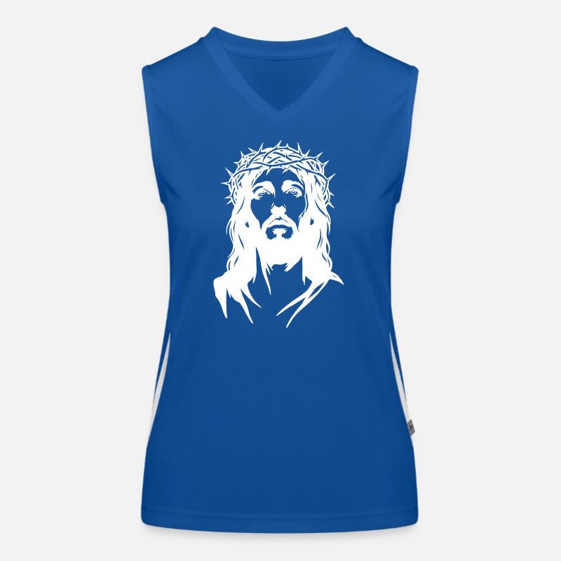 Jesus Christus Silhouette Funktionelles Kontrast-Tank Top für Frauen