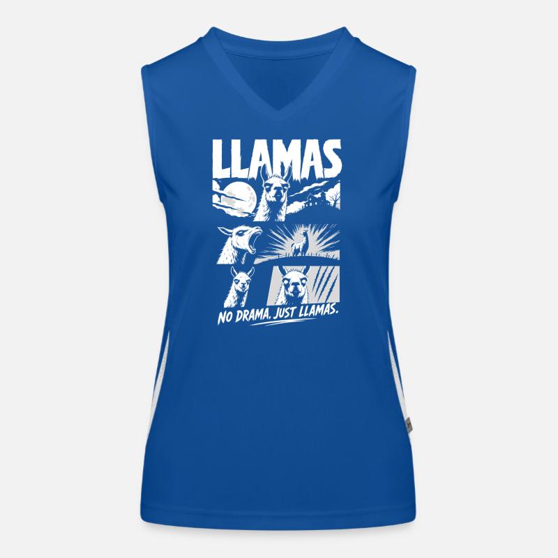 Llamas Horror Comic No Drama Art Funktionelles Kontrast-Tank Top für Frauen