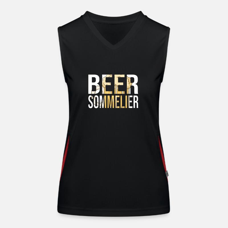 Bier Spruch Biertrinker Geschenk Biersommelier Funktionelles Kontrast-Tank Top für Frauen