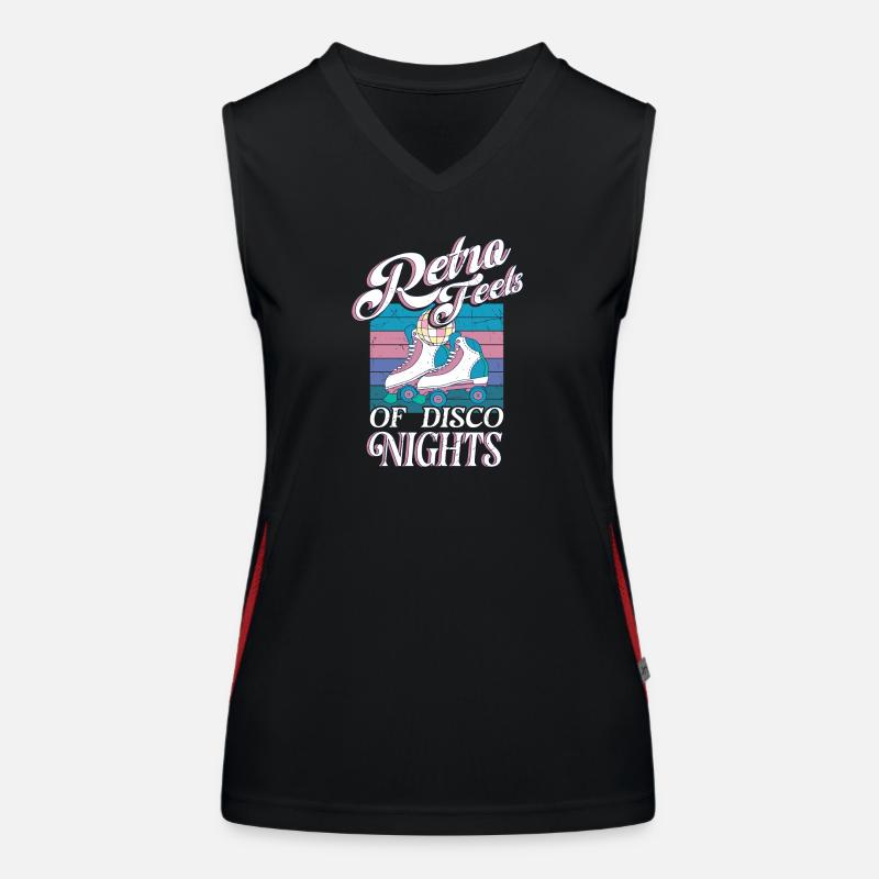 Roller Skating Skate Retro Feels Disco Nights Gift Women's Functional Contrast Tank Top