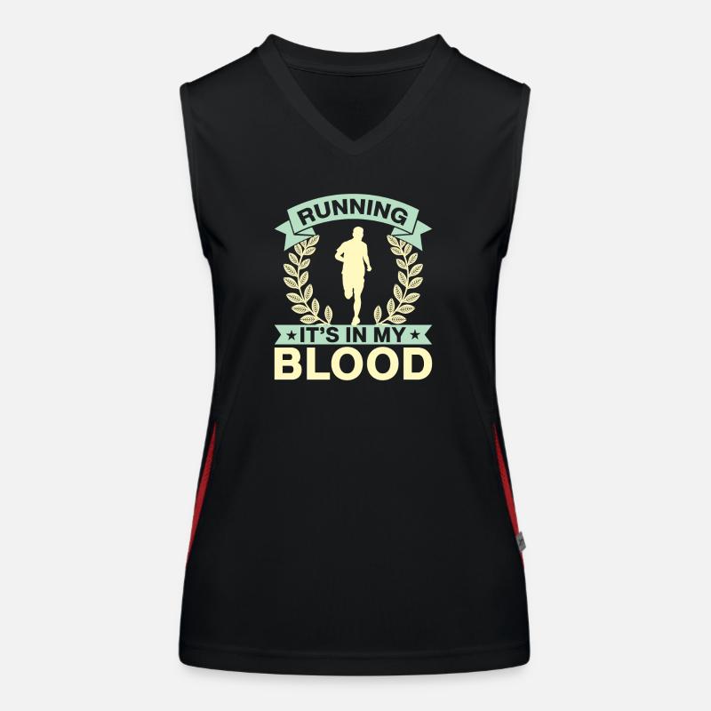 Courir c’est dans mon sang Marathon Runner Gift Débardeur respirant contrasté Femme