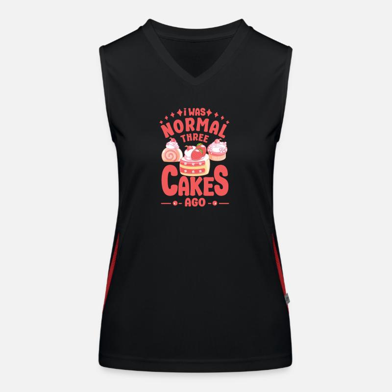 Cake Baker was Normal Three Cakes Ago Gift Idea Funktionelles Kontrast-Tank Top für Frauen