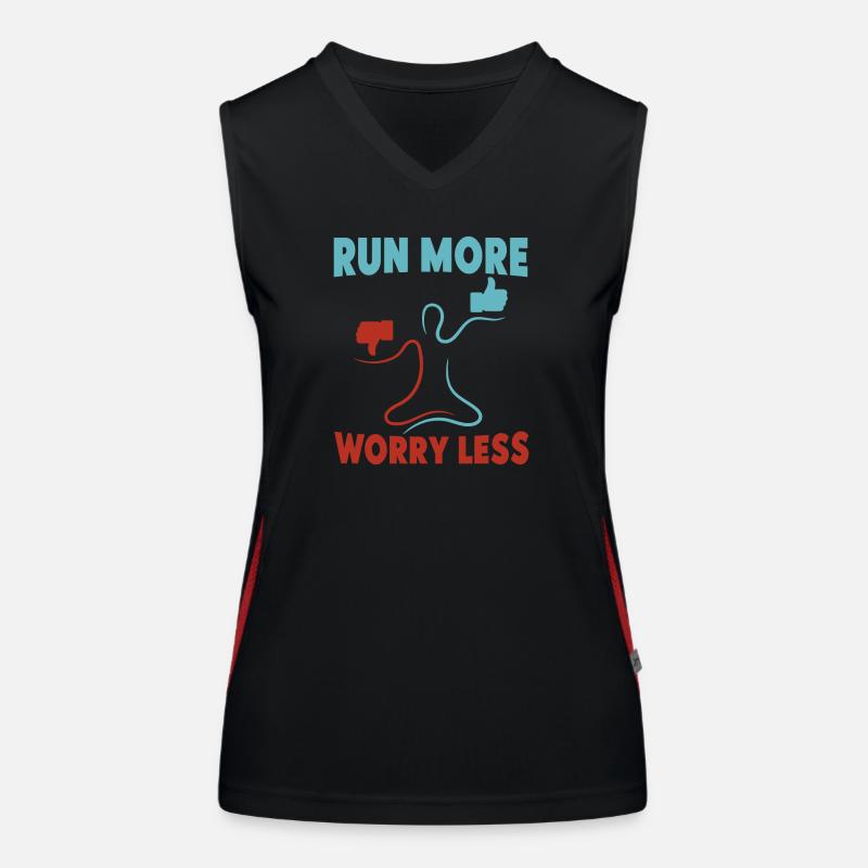 Running Run More Worry Less Marathon Runner Funktionelles Kontrast-Tank Top für Frauen