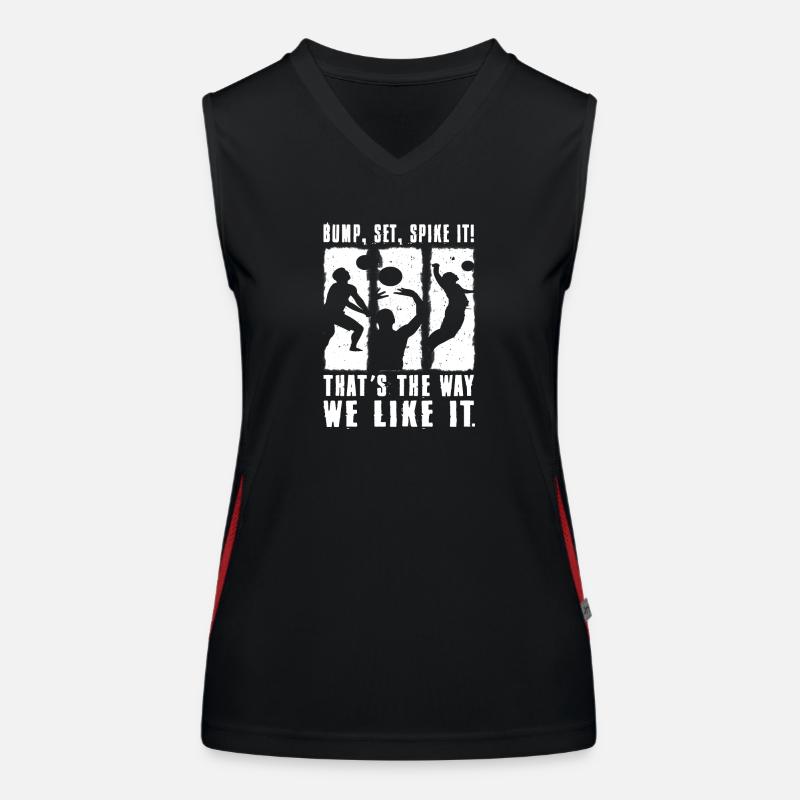 Bump Set Spike It Volleyball Graphic Gift Idea Women's Functional Contrast Tank Top