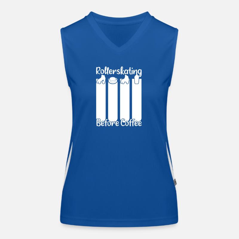 Roller Skating Roller Skating Before Coffee Gift Women's Functional Contrast Tank Top