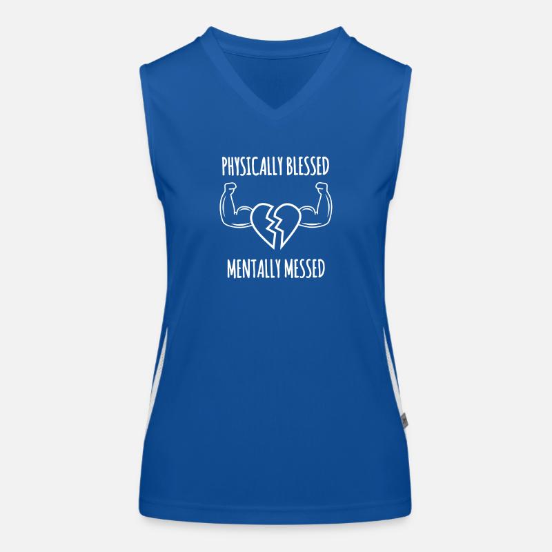 Körperlich gesegnet, geistig durcheinander Funktionelles Kontrast-Tank Top für Frauen