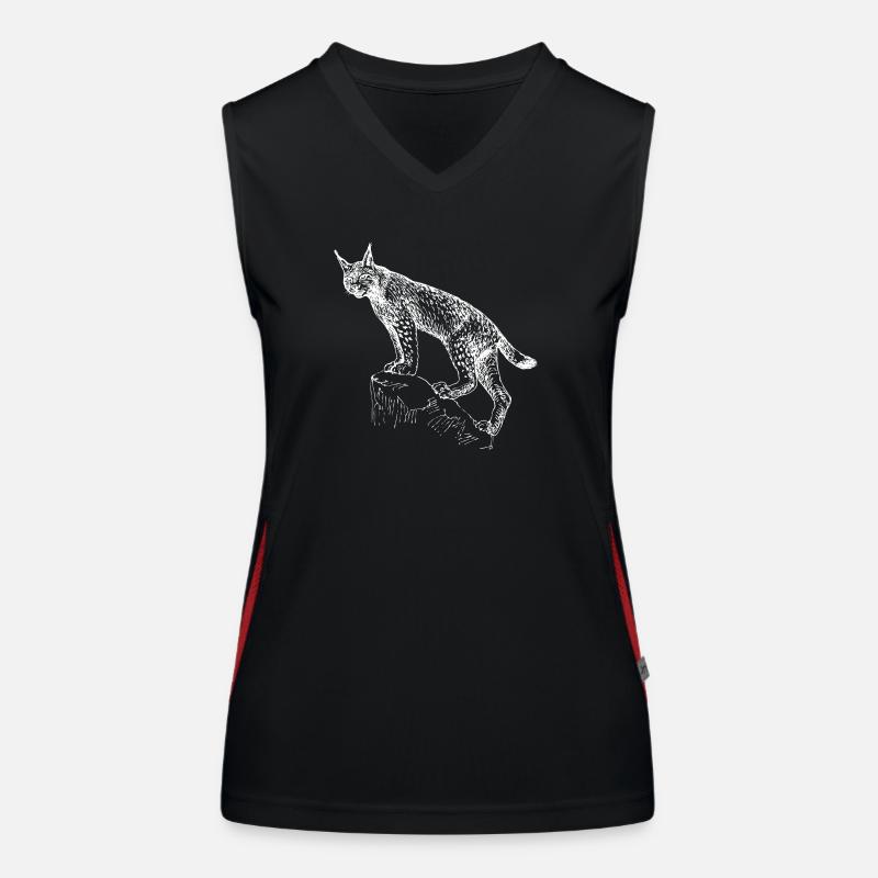 Lynx hand-drawn Women's Functional Contrast Tank Top