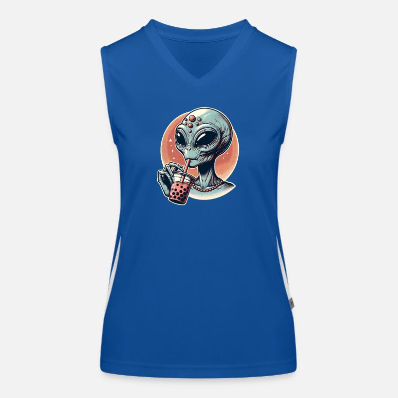 Alien Bubble Tea Funktionelles Kontrast-Tank Top für Frauen