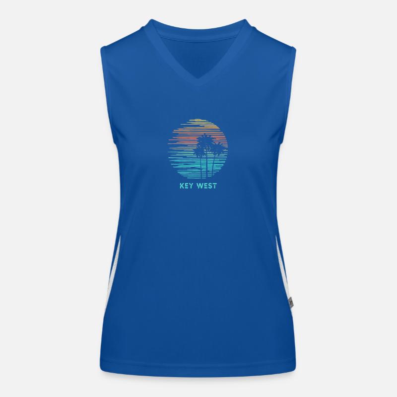 Key West Florida Cool Souvenir Vacation Artistic Women's Functional Contrast Tank Top