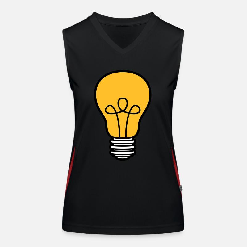 bulb light electricity idea smart thinking loes Women's Functional Contrast Tank Top