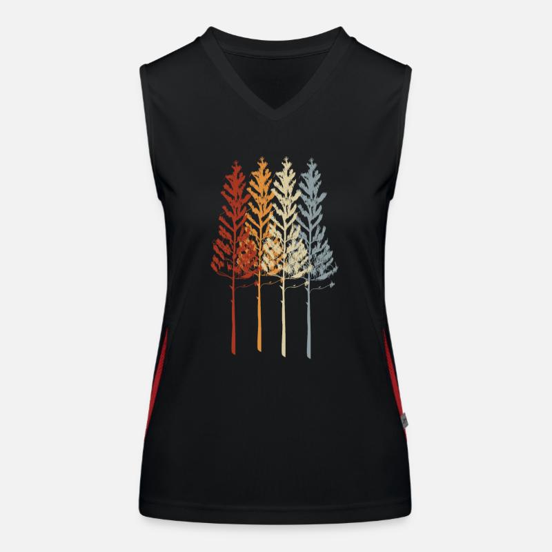 Wald Geschenk Förster Baum vintage Funktionelles Kontrast-Tank Top für Frauen