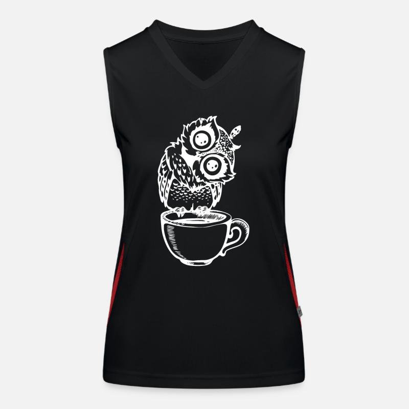 Funny owl mug Women's Functional Contrast Tank Top