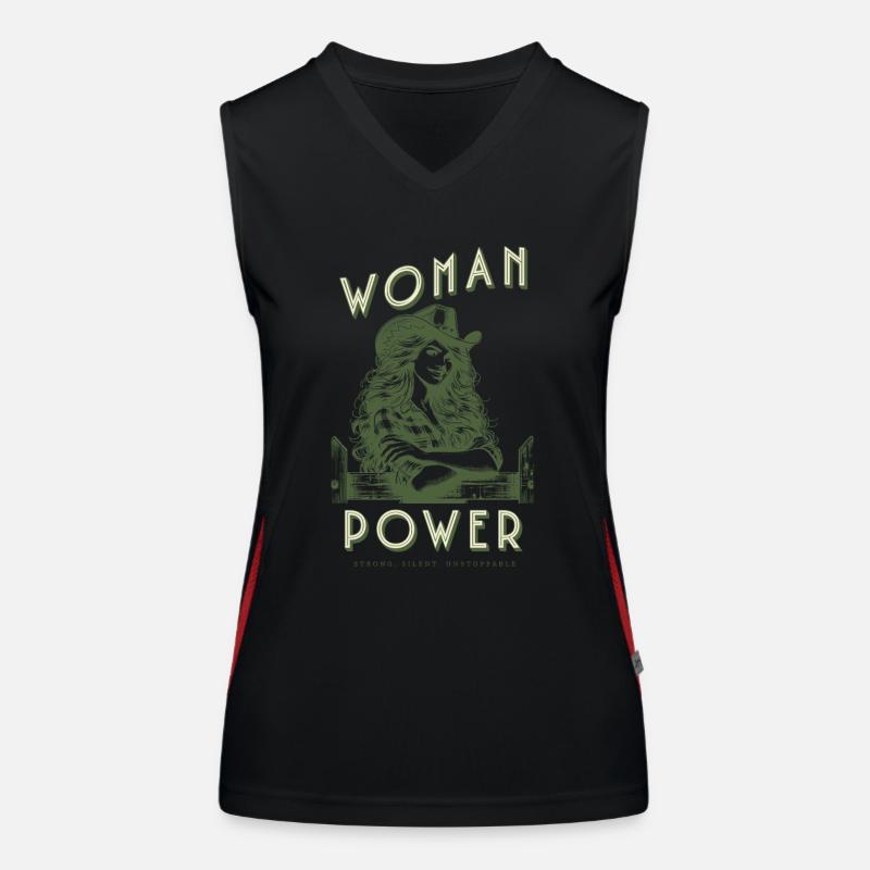 Woman Power – Strong. Quiet. Unstoppable Women's Functional Contrast Tank Top