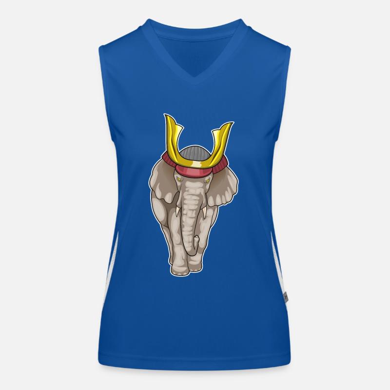 Elephant Samurai Martial Arts Women's Functional Contrast Tank Top